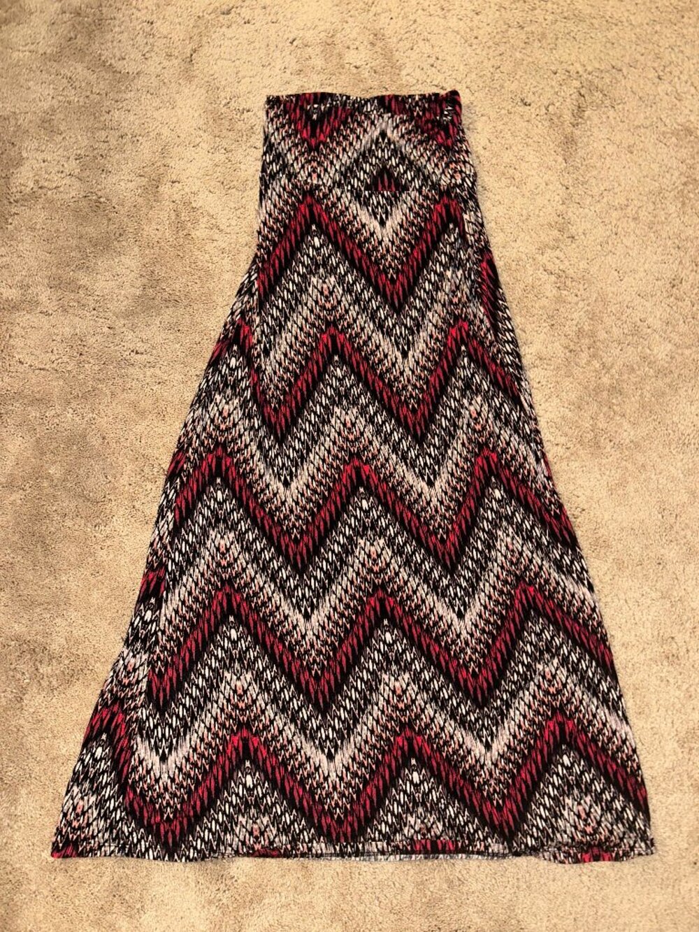 American Rag Herringbone Pink and Black Maxi Skirt